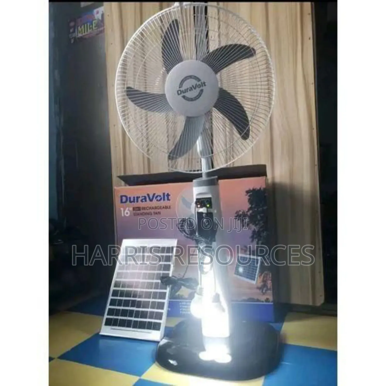 Duravolt 16 Inches Rechargeable Standing Fan With Solar