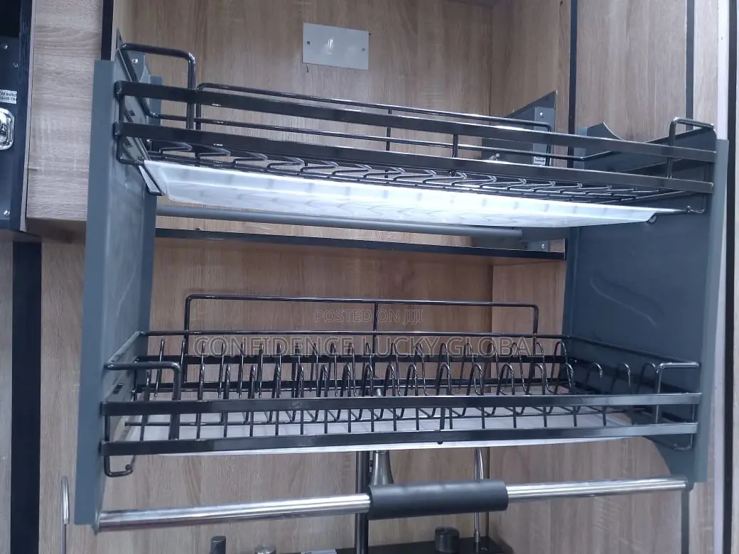 Pull Out Plate Rack Black With Anti Rust