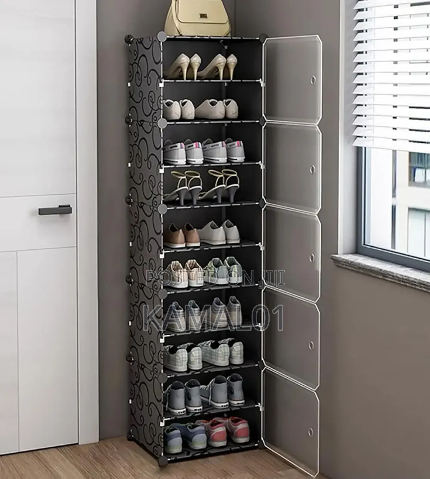 Portable Shoe Rack for Home With Door,Plastic Shoe Rack