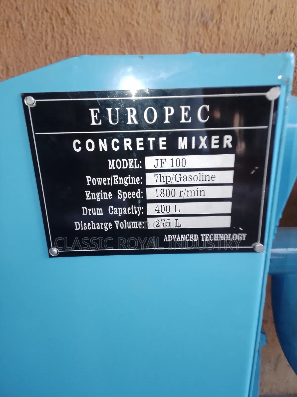 EUROPEC Concrete Mixer 400L One Bag Petrol