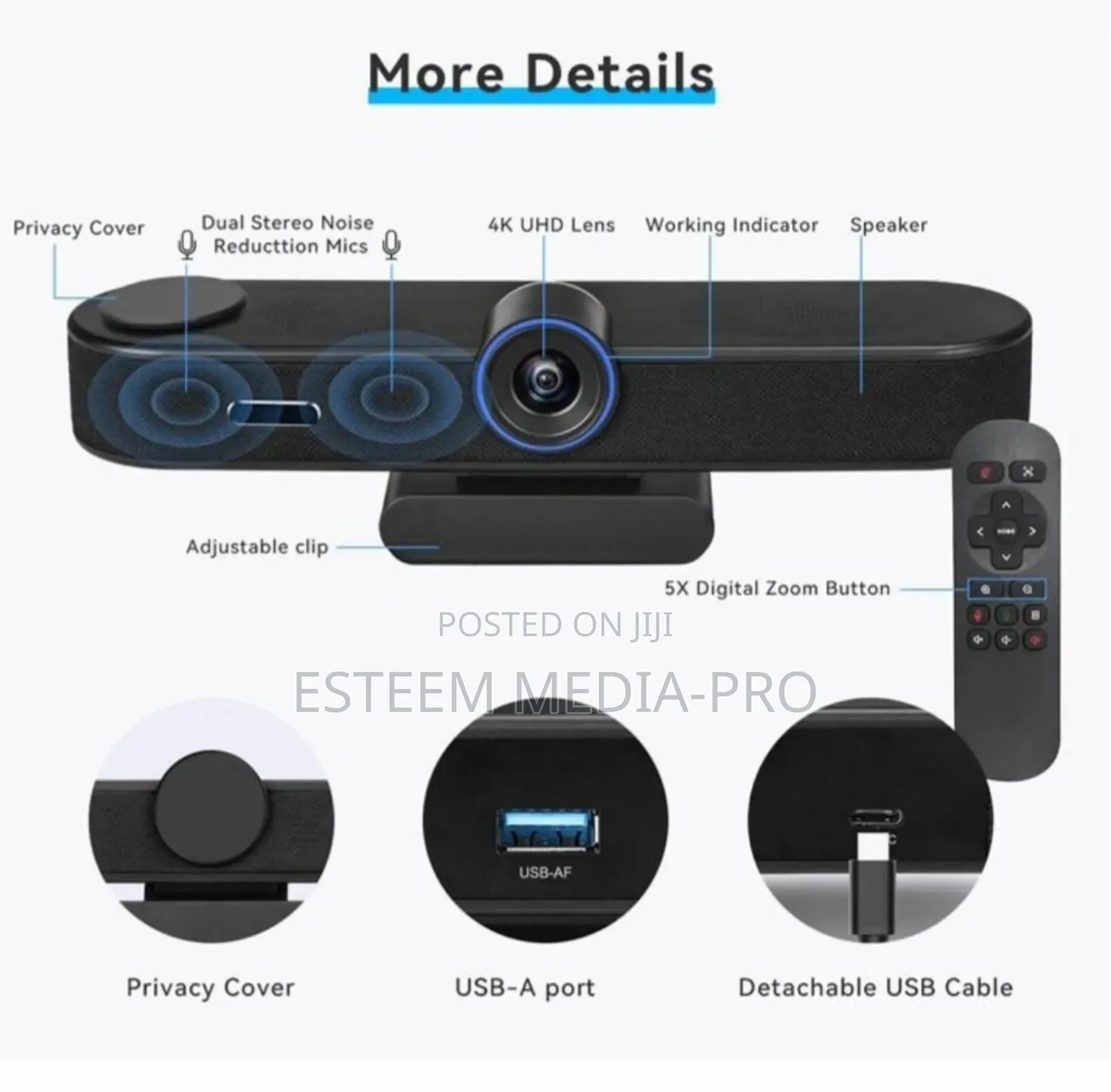 Tenveo Tevo-va300b Webcam Usb For Laptop 4kp60