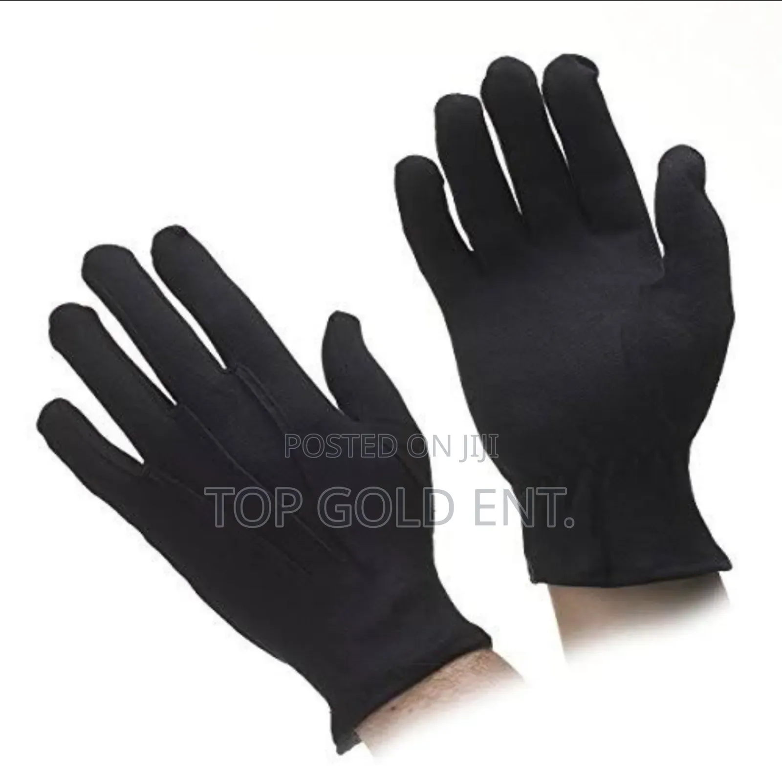 White/Black Cotton Gloves. (Dozen)