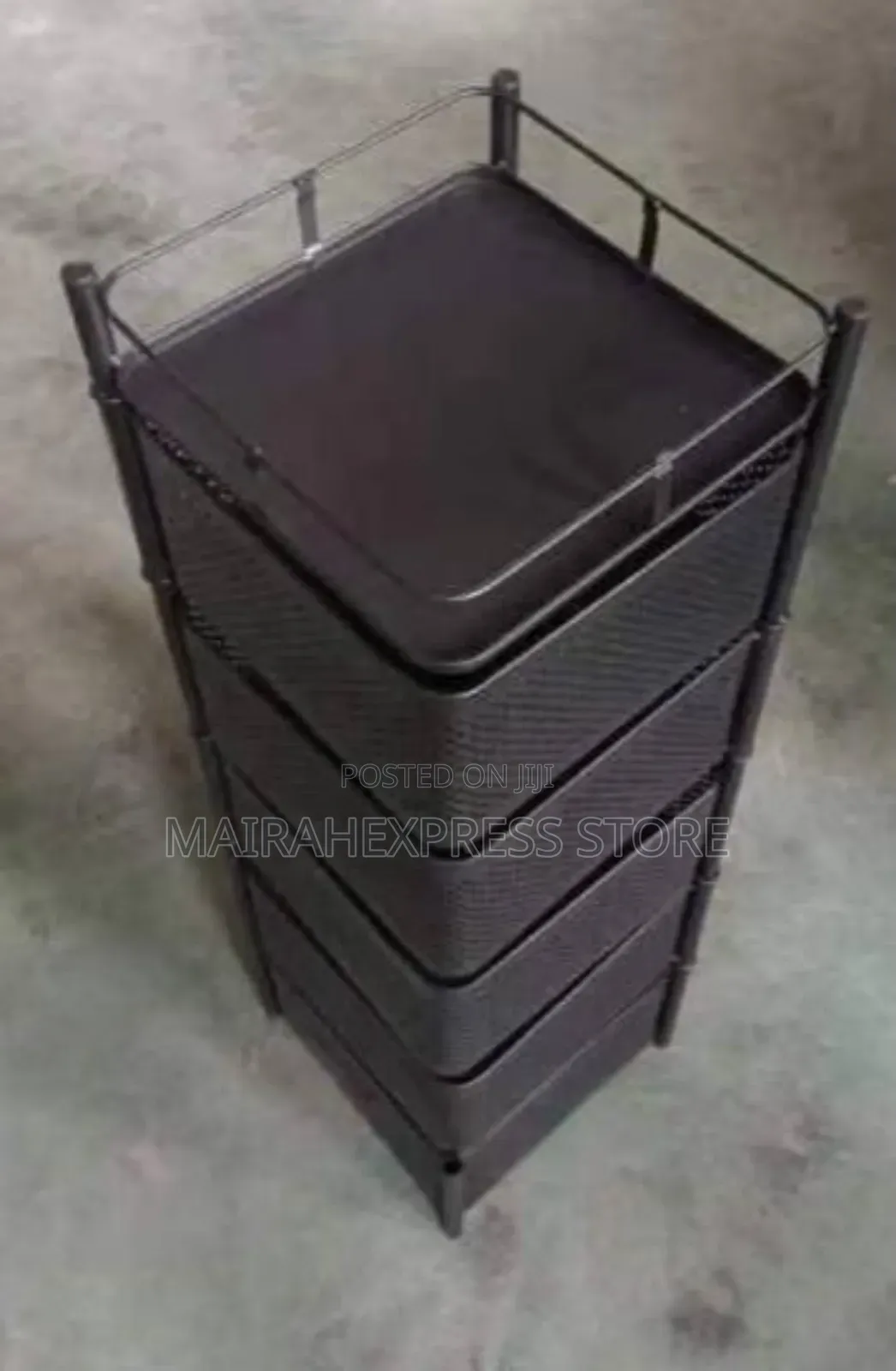 Multilayer Rotating (Square) Stainless Steel Drawer Trolley