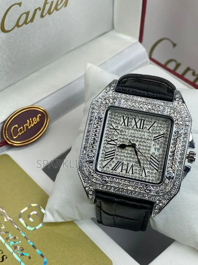 Leather Cartier Wristwatch for Men