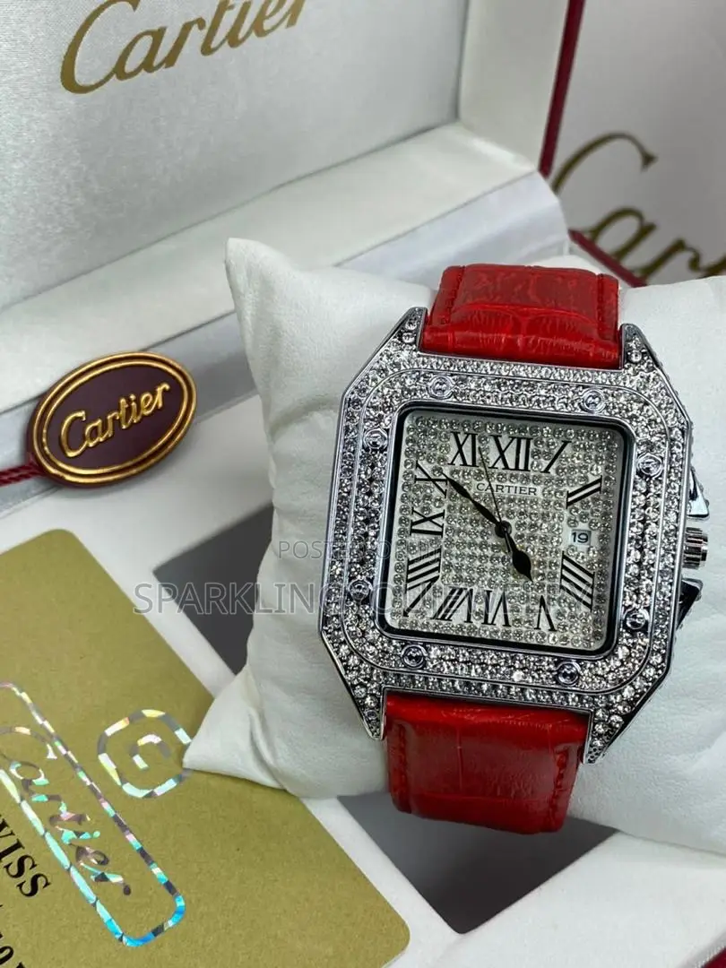 Leather Cartier Wristwatch for Men