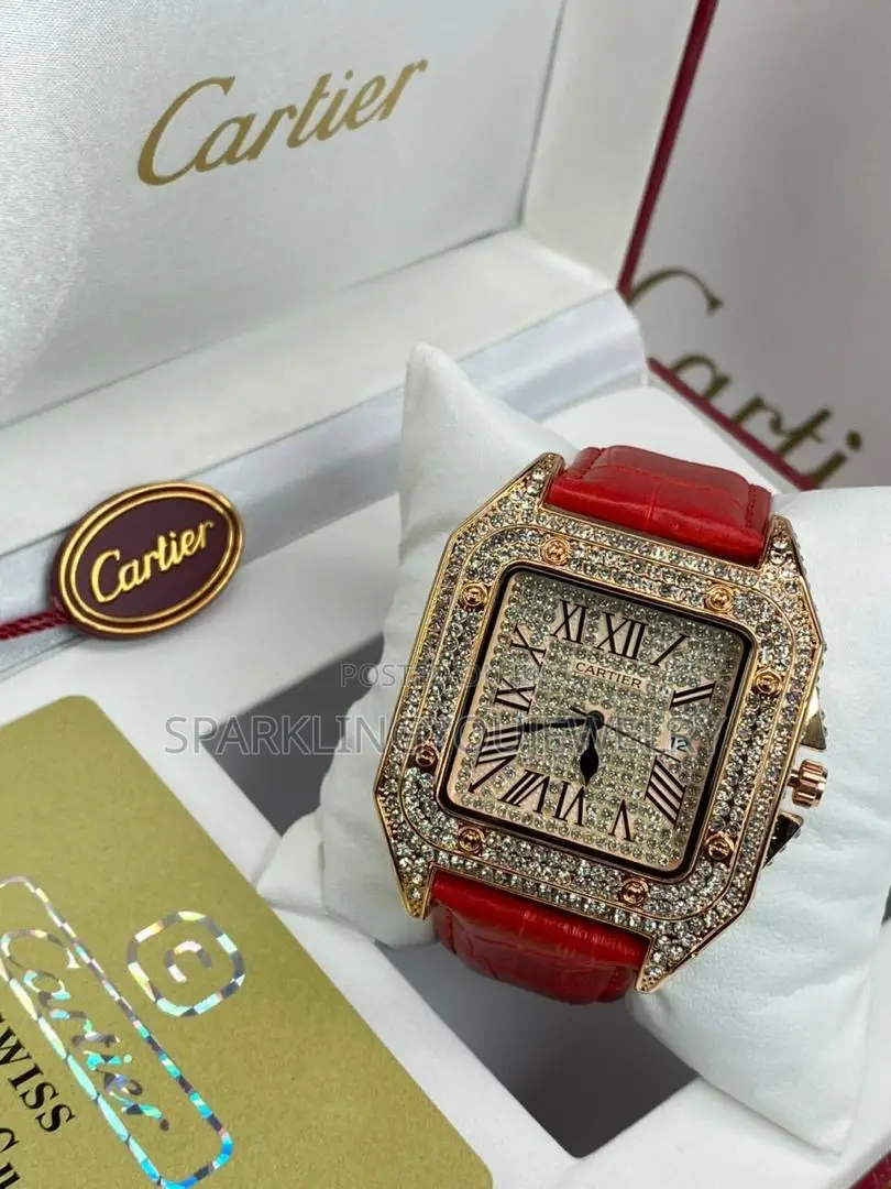 Leather Cartier Wristwatch for Men