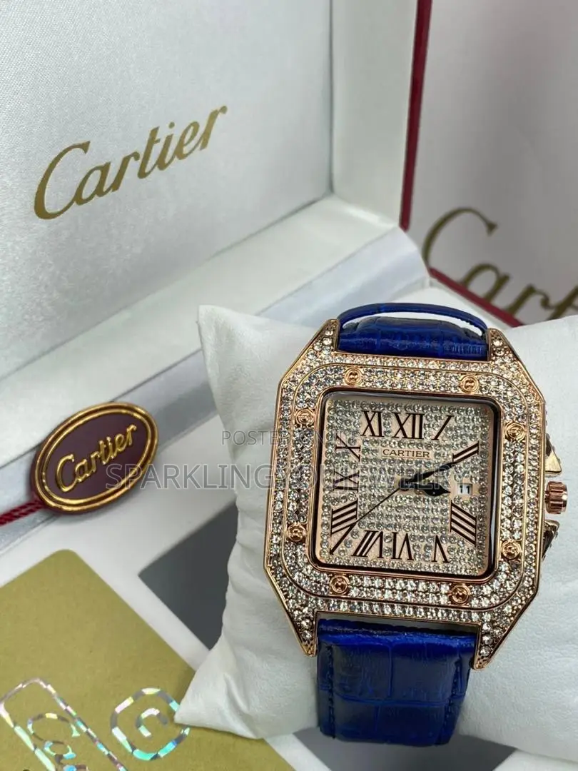 Leather Cartier Wristwatch for Men