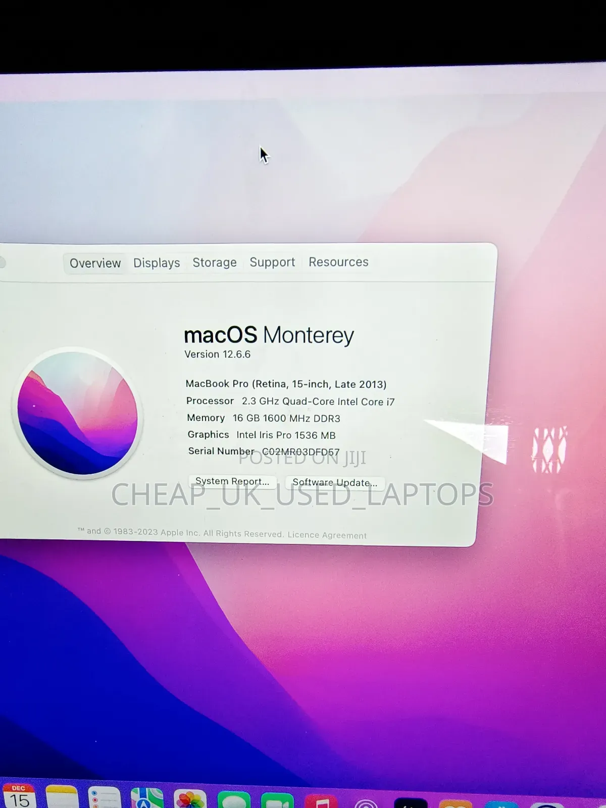 Laptop Apple MacBook Pro 16GB Intel Core I7 SSD 256GB