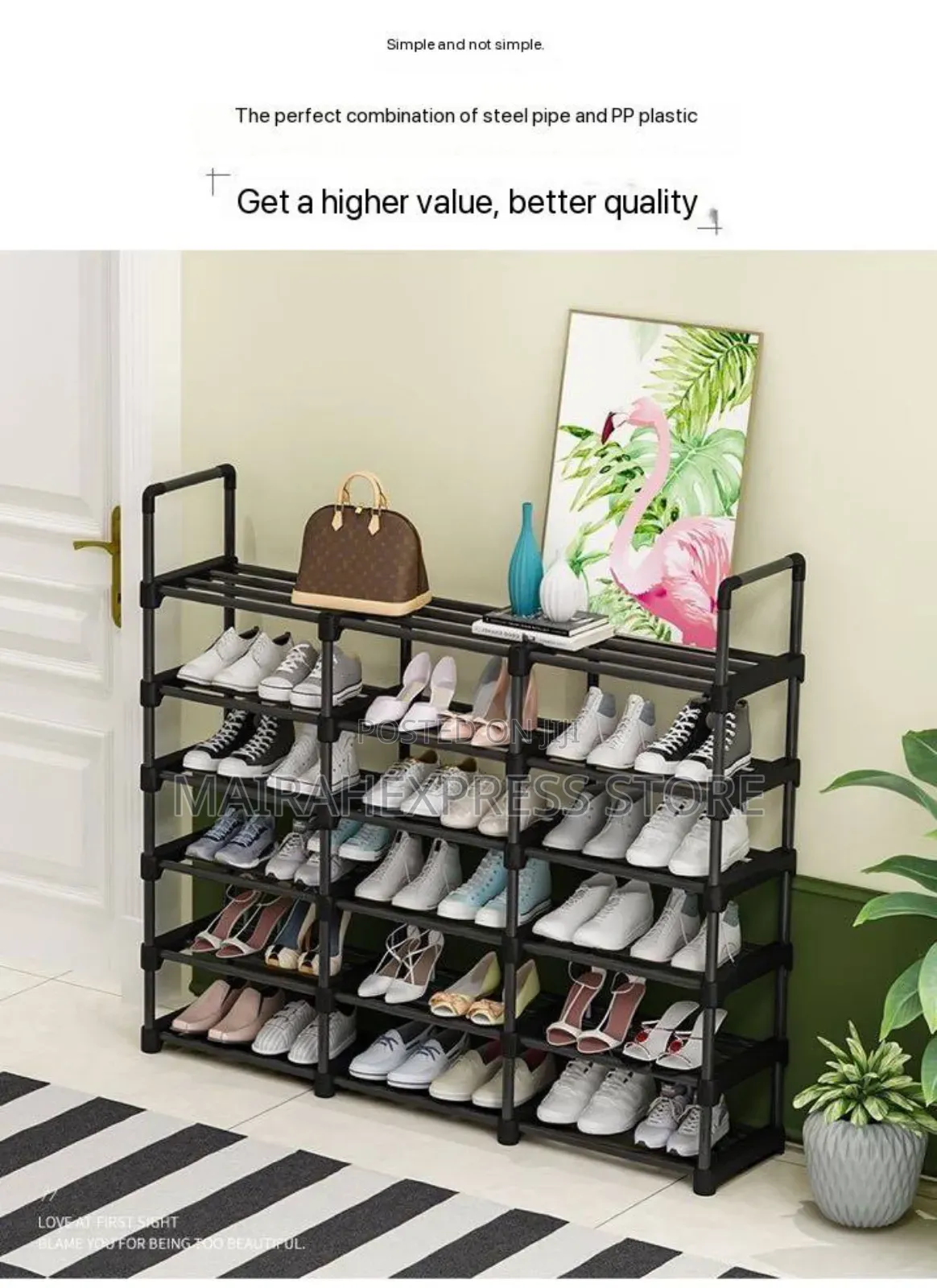 Exotic Thickening Steel DIY 6 Layers Shoe Rack