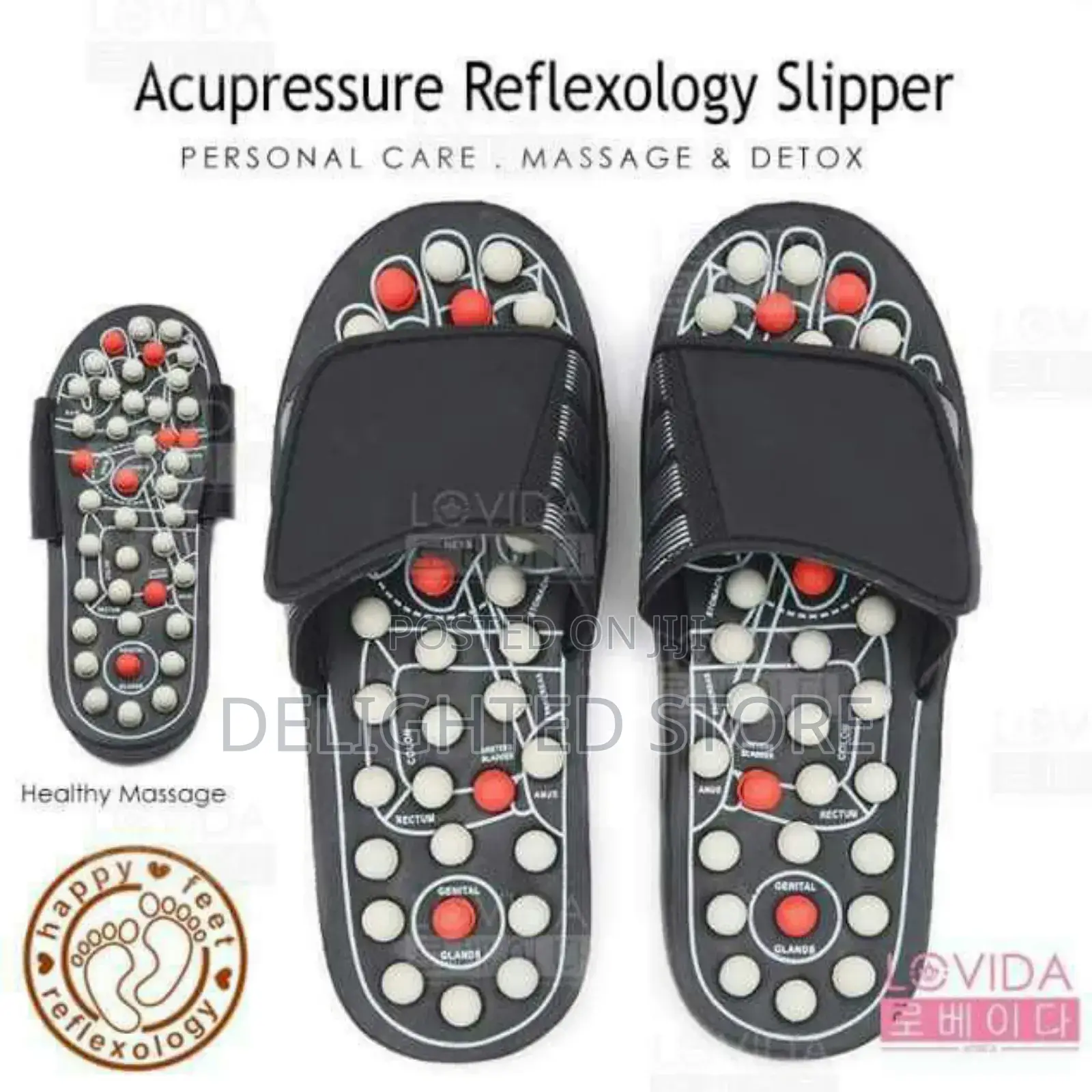 Foot Reflex Accupuncture Massage Slippers(Sizes 38-45)