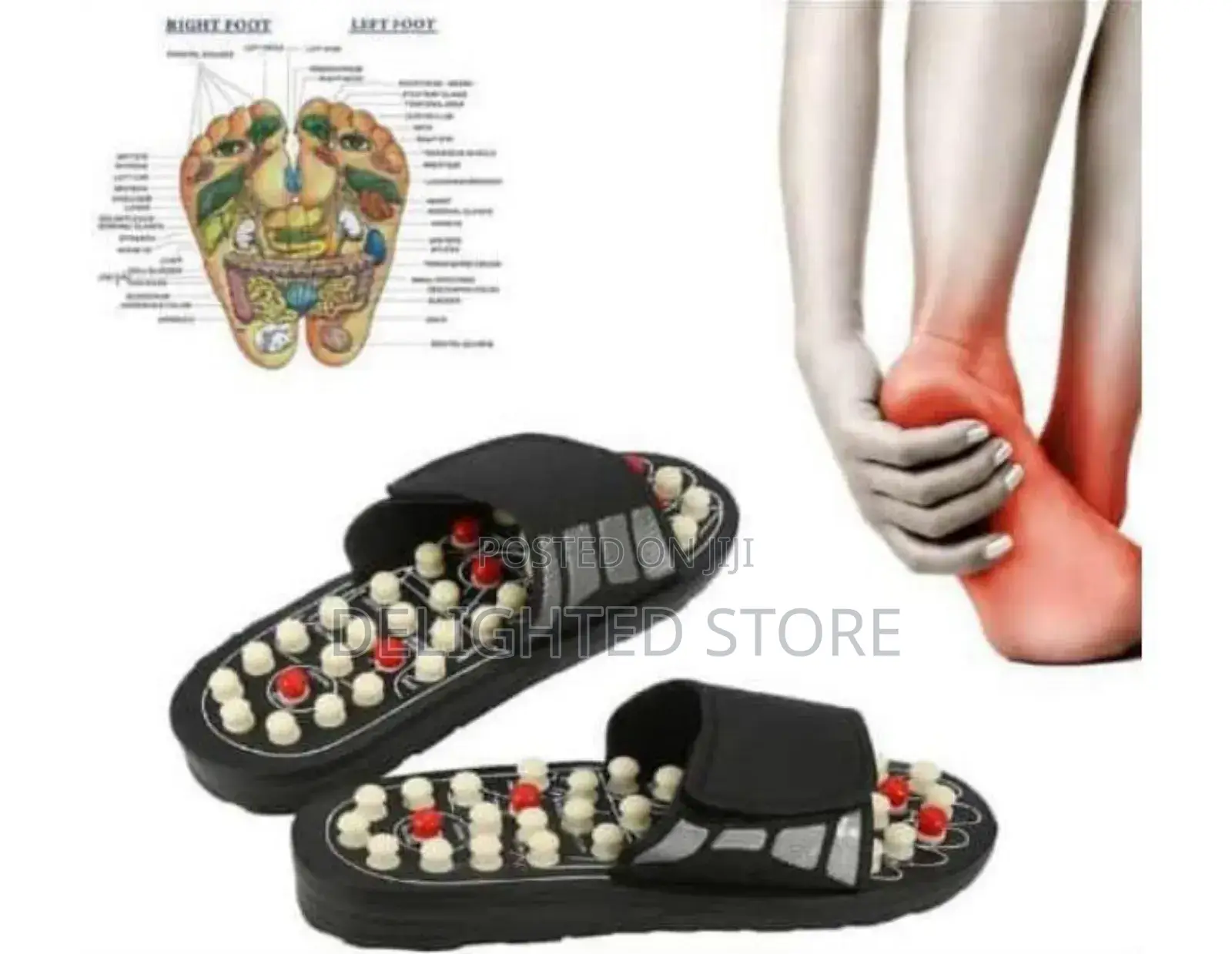 Foot Reflex Accupuncture Massage Slippers(Sizes 38-45)