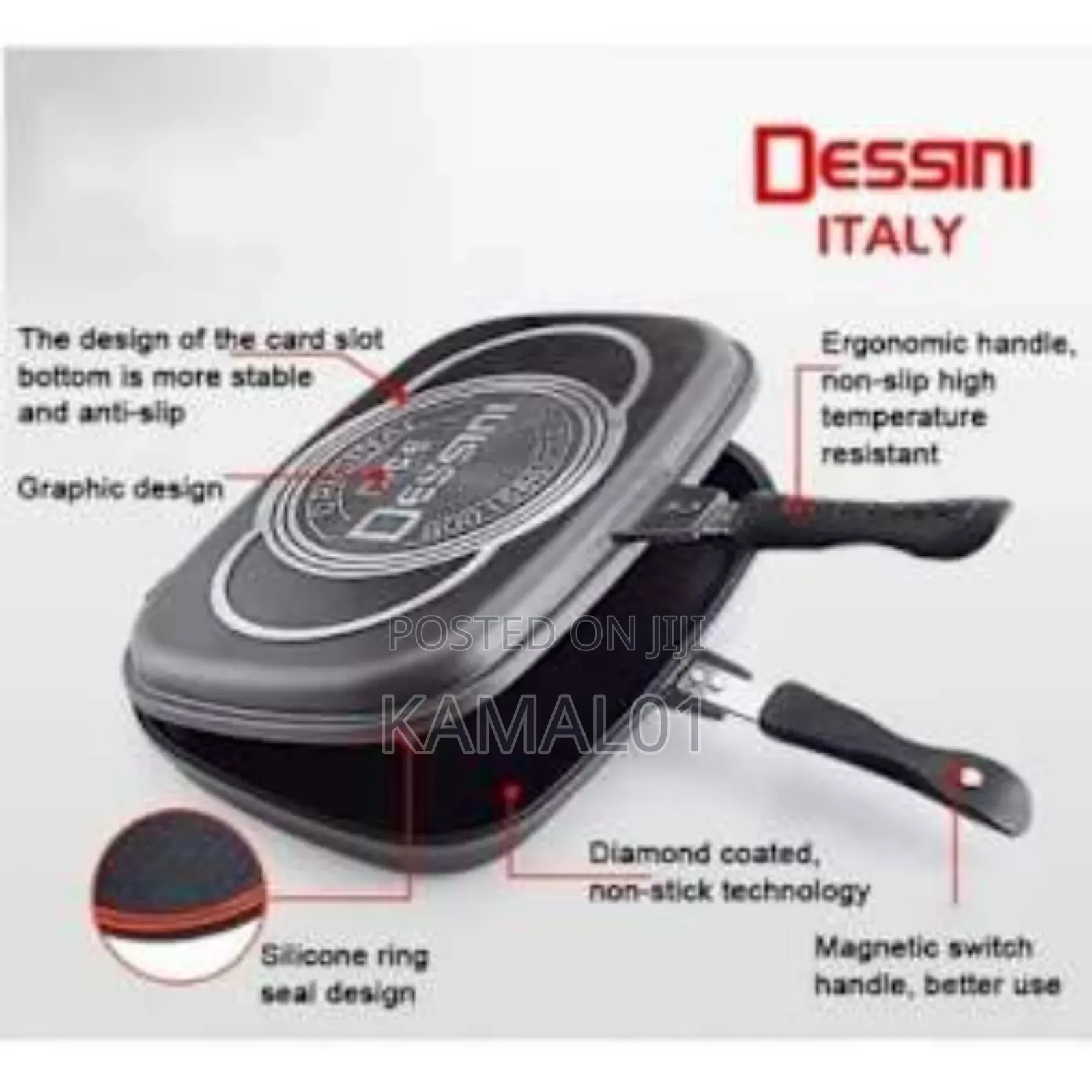 Dessini Two-Sided Double Grill Non-Stick Pan - 36cm