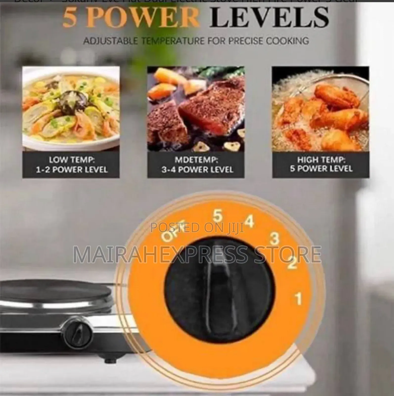 Flat 5 Gear Temperature Adjustment Electric Stove/Hot Plate