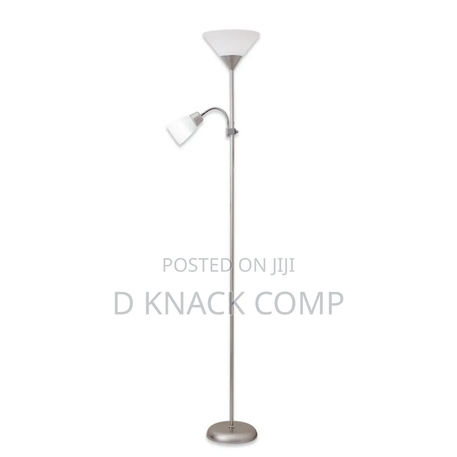 Standing Simple Iron Double Head Floor Lamp - Silver