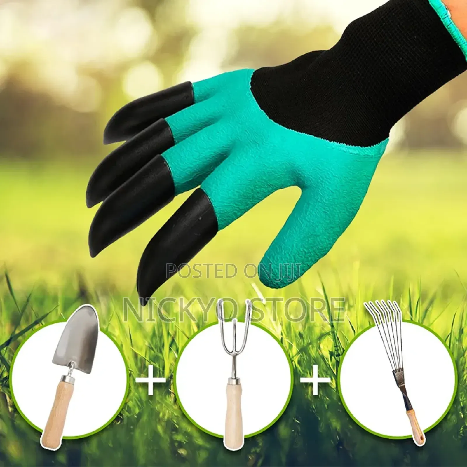 1 Pair Garden Gloves With Claws