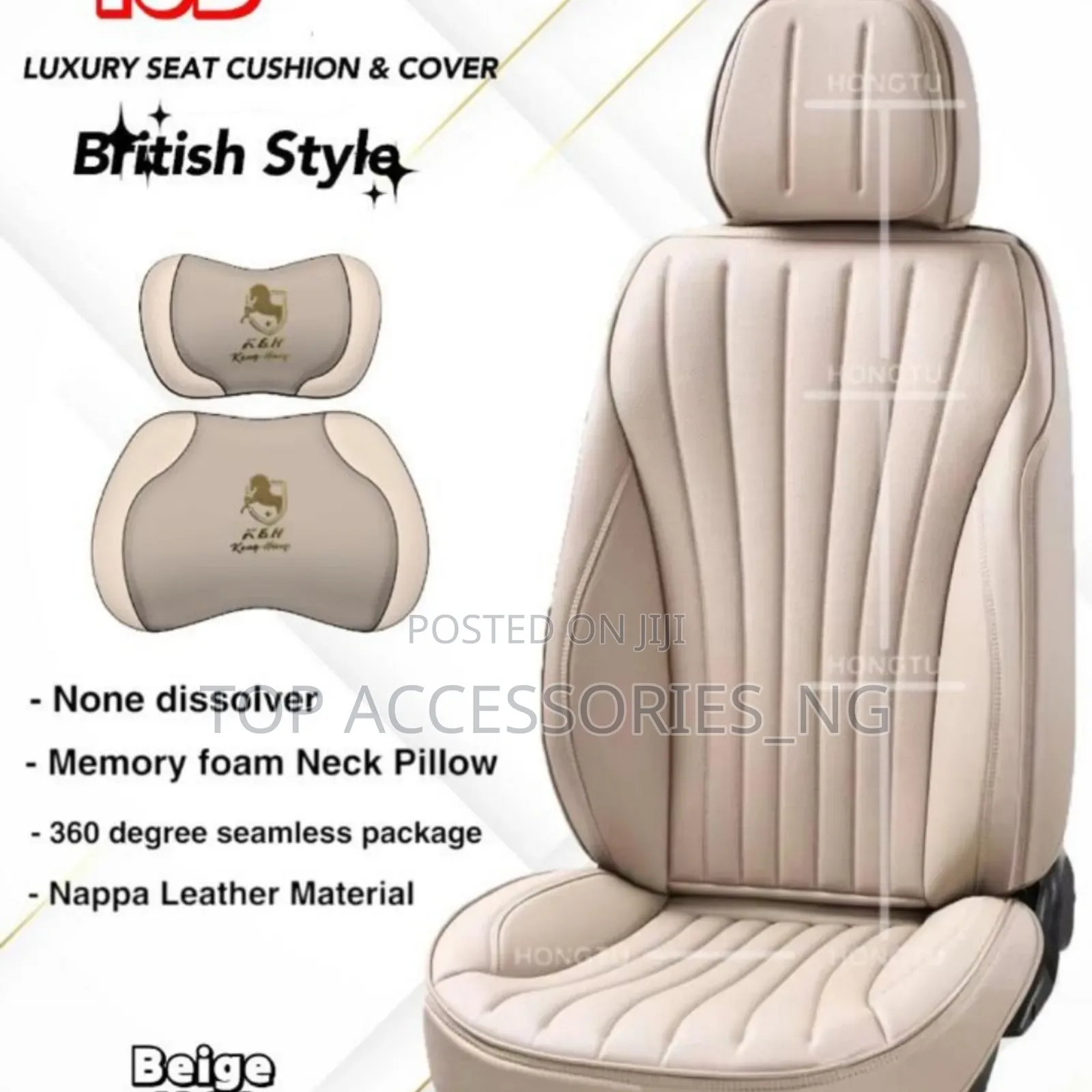 Quality Cream Black Grey Brown Leather Car Seat Cover