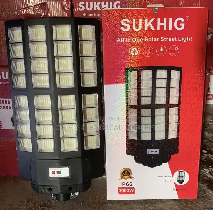 3000W SUKHIG Solar Street Lights Outdoor 300000LM Commercial