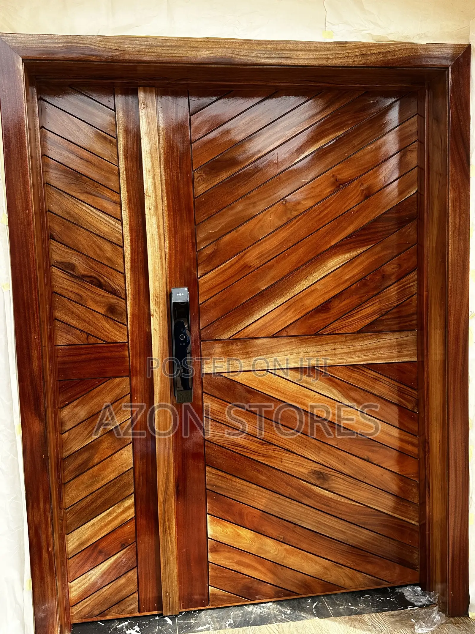 Smart Door Lock Installation and Maintenance. Wooden Iron