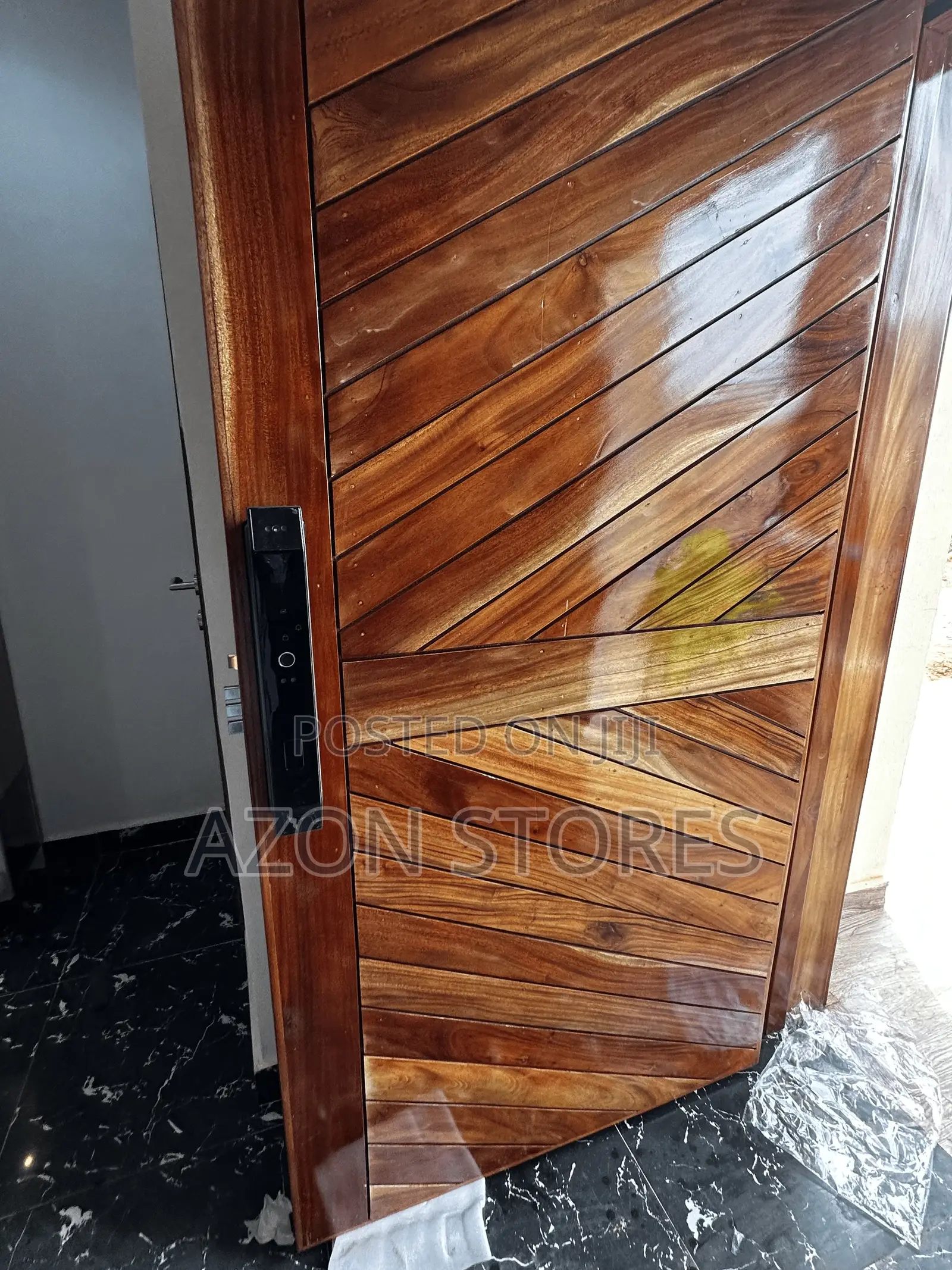 Smart Door Lock Installation and Maintenance. Wooden Iron
