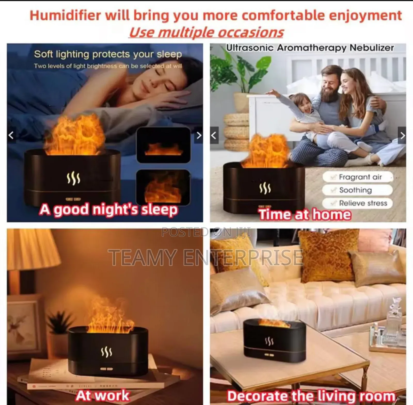 Flames Aroma Humidifier Diffuser Air Purifier Oil Diffuser