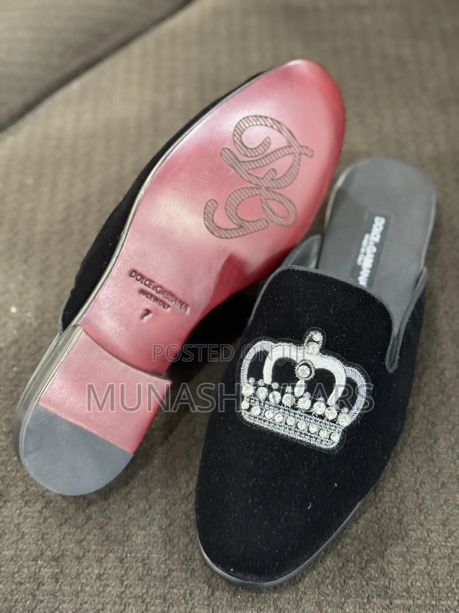 Luxury Italian Velvet Dolce Gabbana Royal Men Shoe