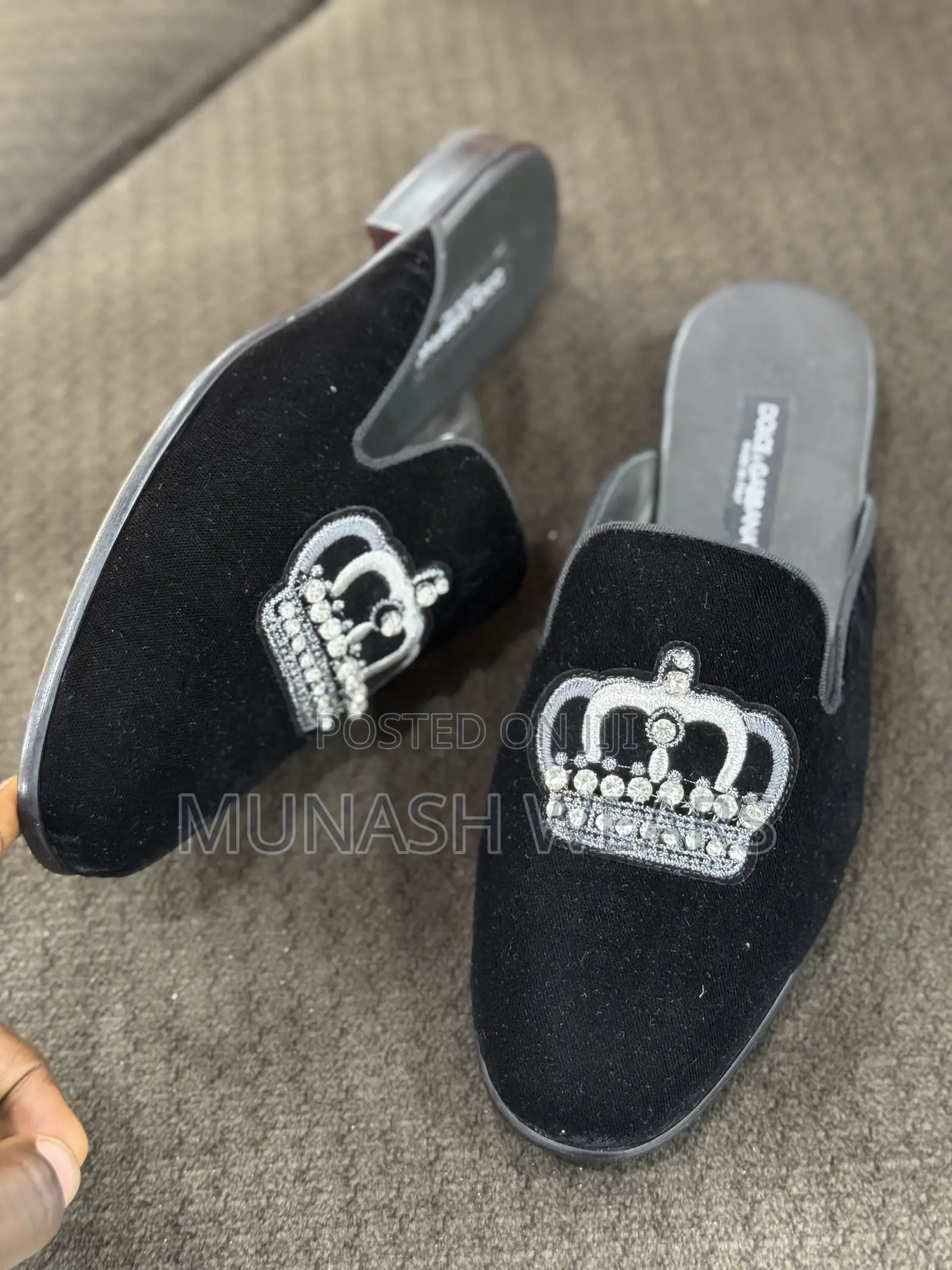 Luxury Italian Velvet Dolce Gabbana Royal Men Shoe