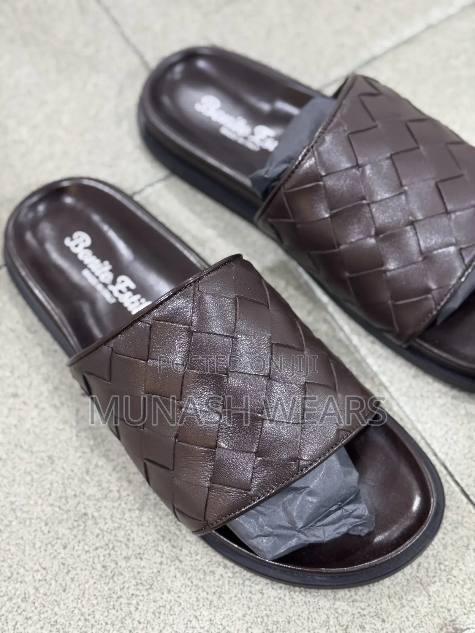 Pure Italian Leather Slipers for Men