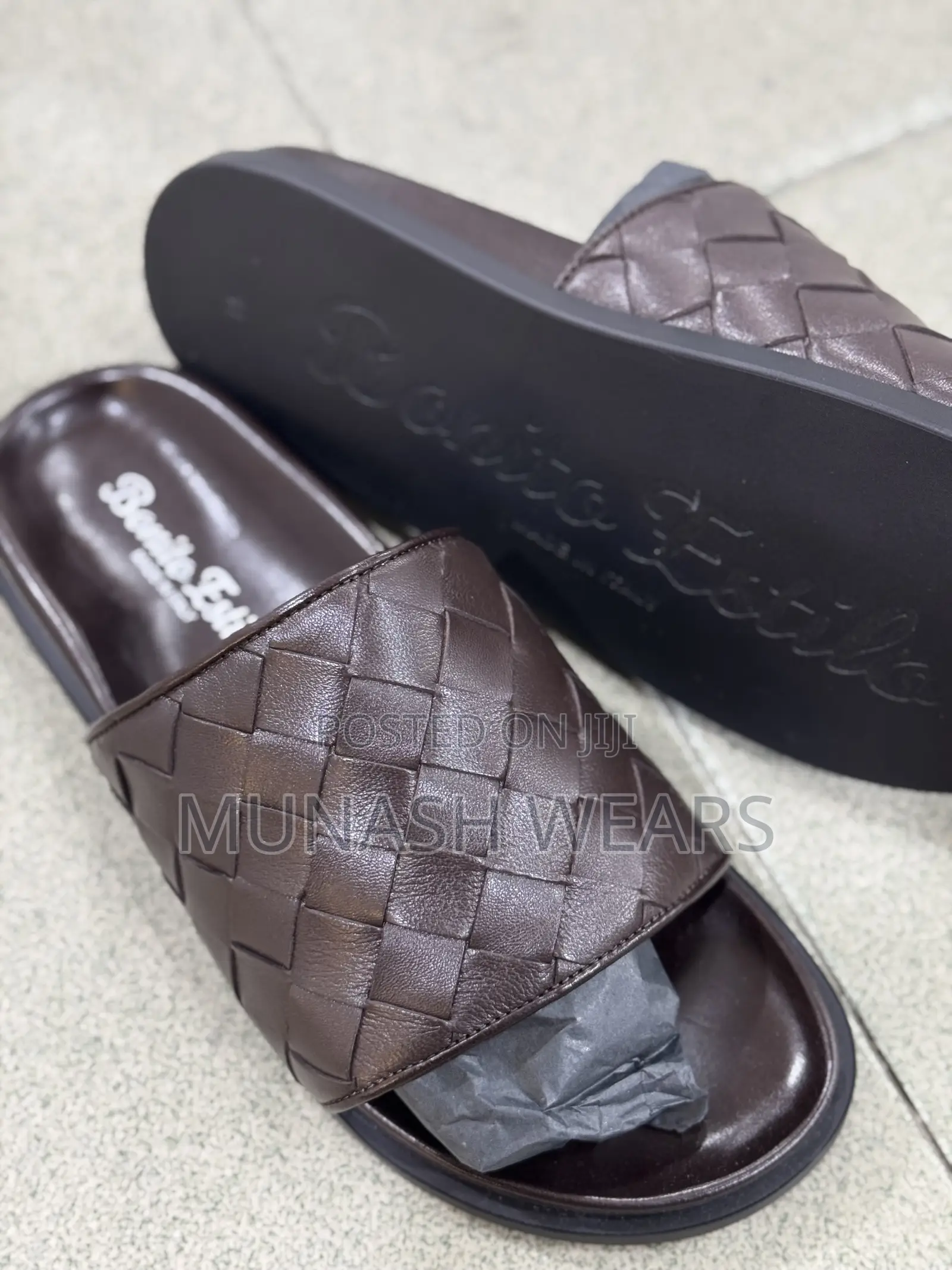Pure Italian Leather Slipers for Men
