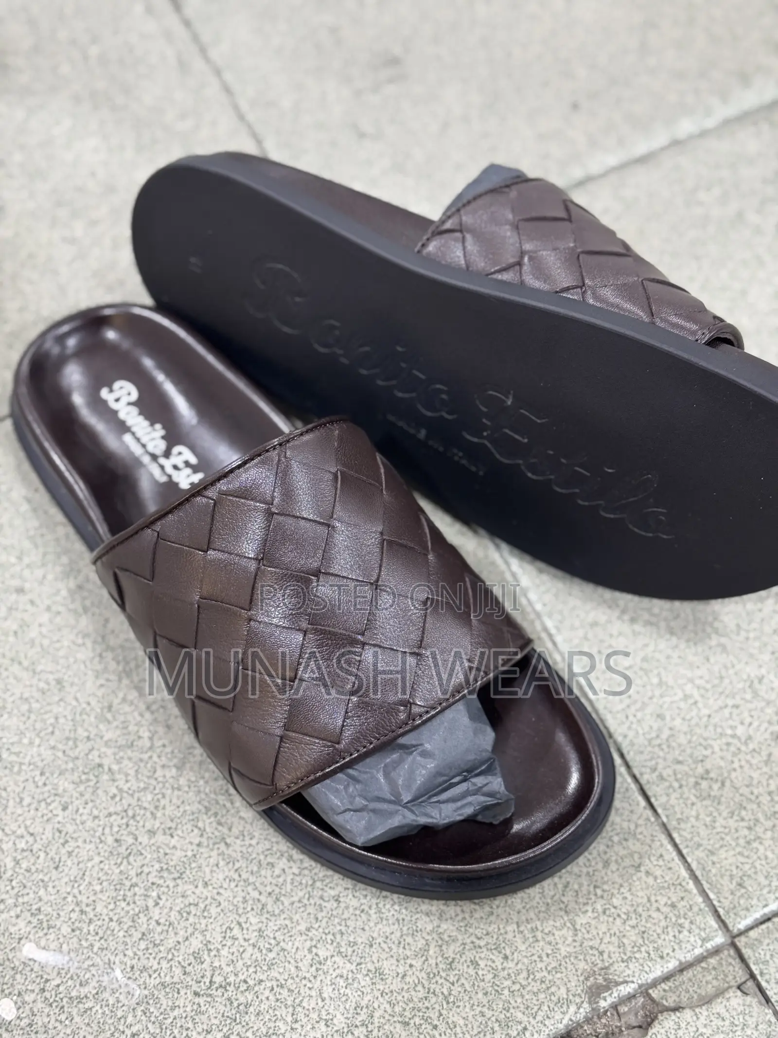 Pure Italian Leather Slipers for Men