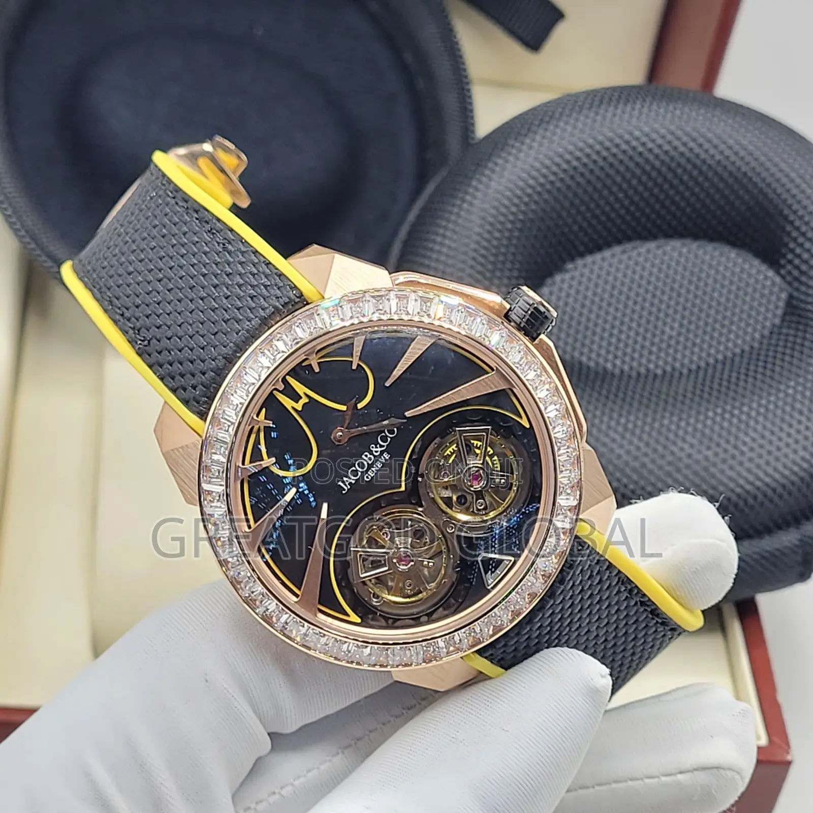 Luxury Jacob and Co Wristwatch With Diamond Stone Head.