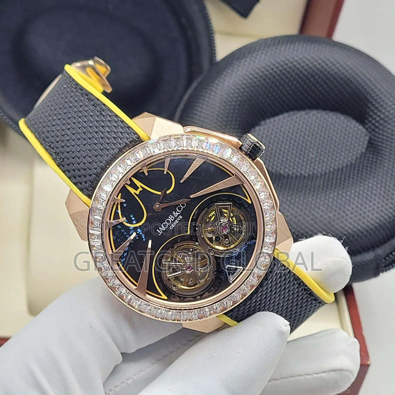Luxury Jacob and Co Wristwatch With Diamond Stone Head.