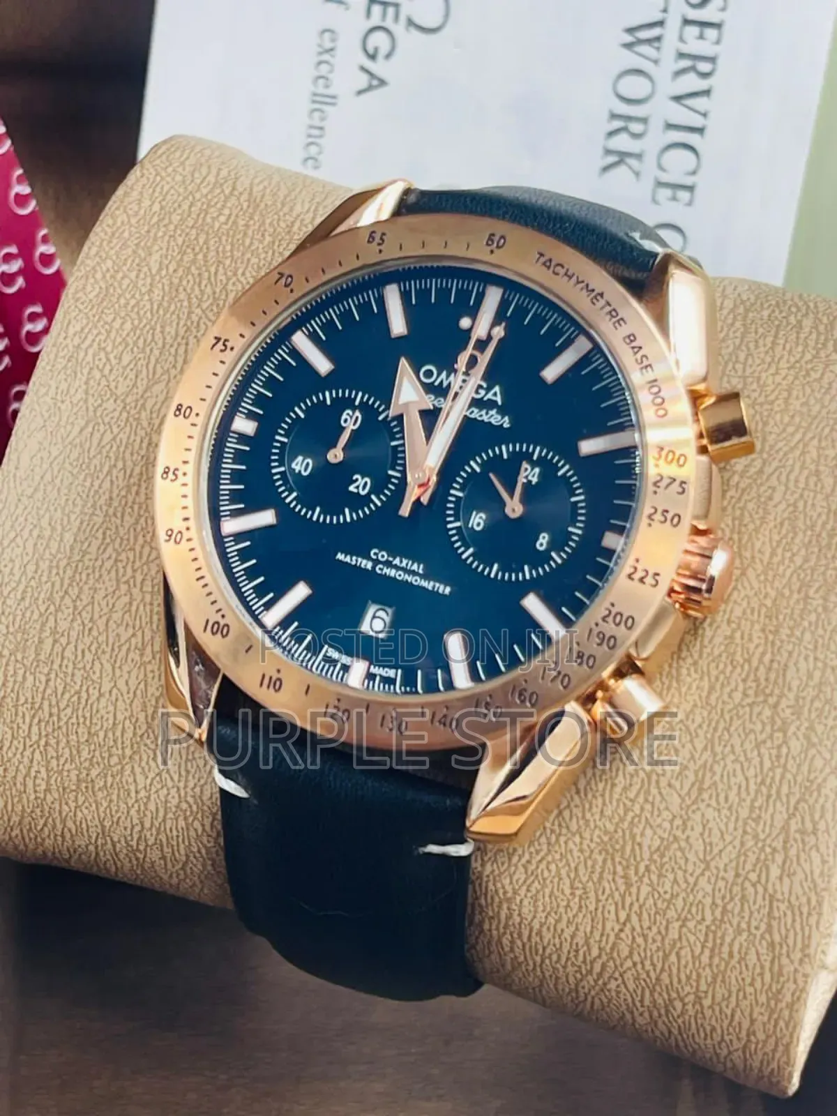 Omega Seamaster Chronograph Classic Leather Wristwatch