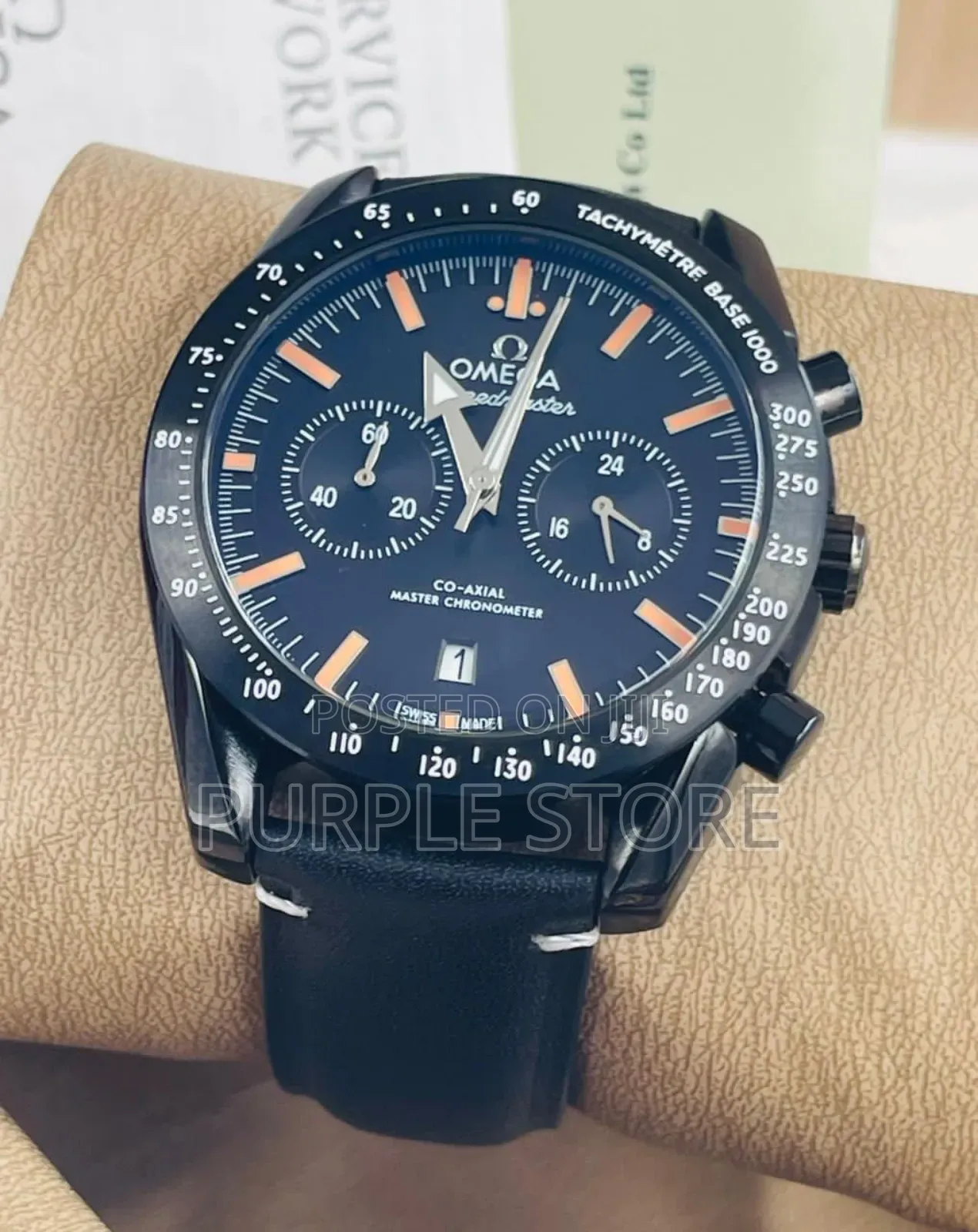 Omega Seamaster Chronograph Classic Leather Wristwatch