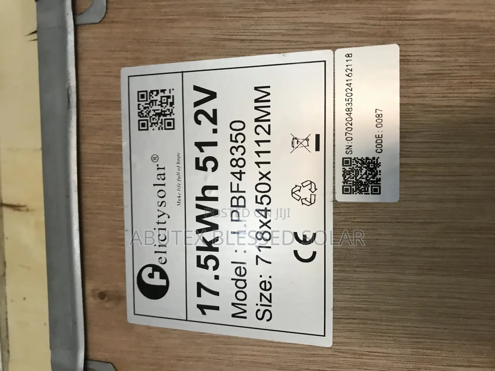 Felicity Lithium Ion Battery 17.5kwh 2v