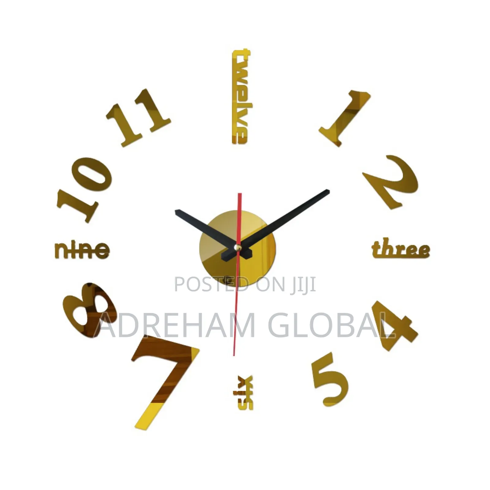 Numbers and Alphabet 3,6,9,12 Acrylic Wall Clock