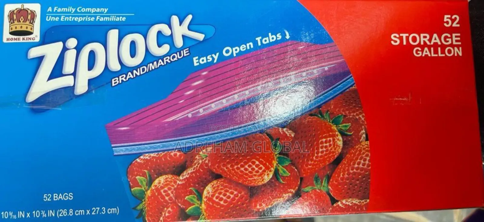 Ziplock by 52pc Size 26.8cm*27.3cm)