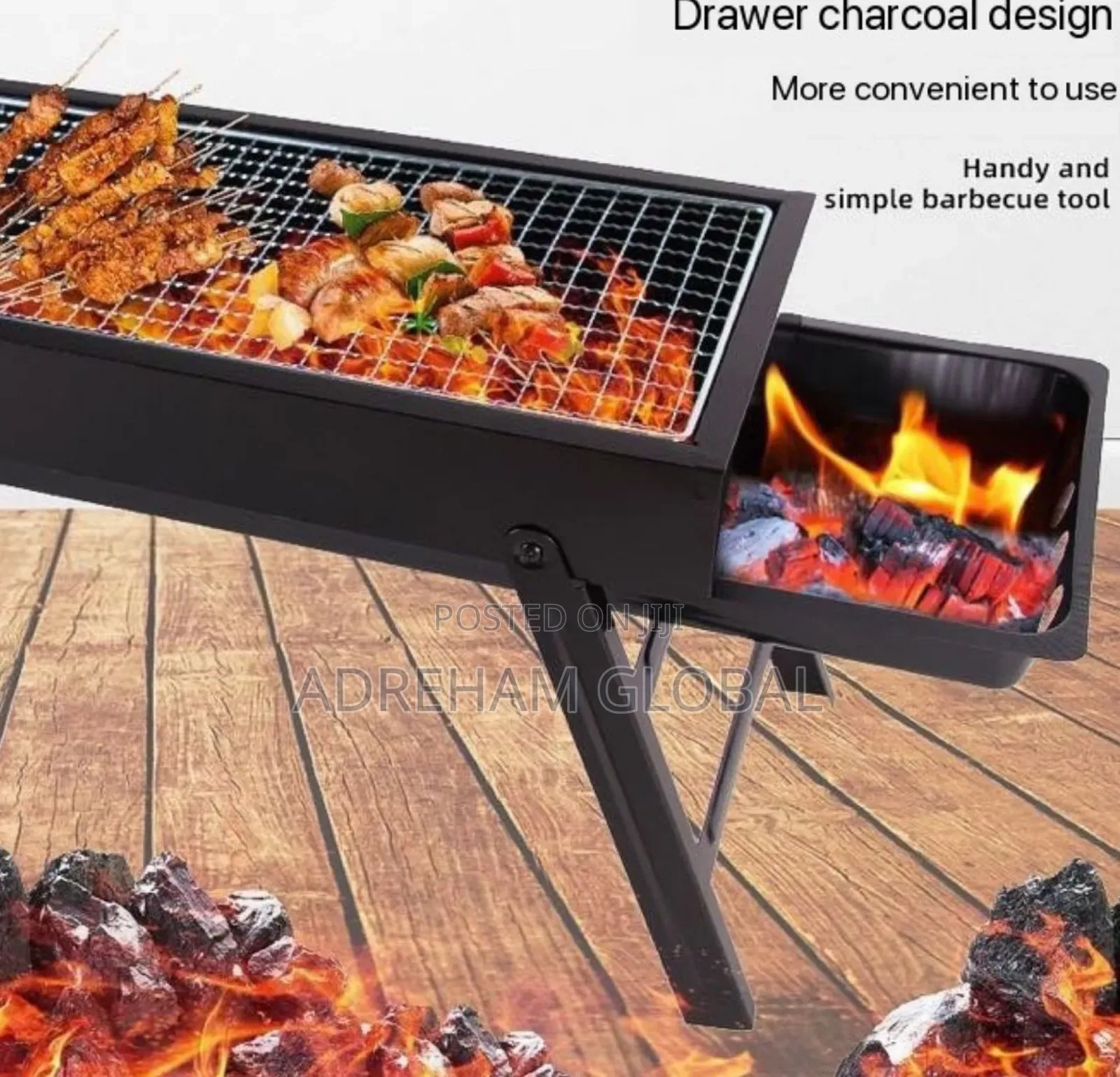 Charcoal Indoor/Outdoor BBQ Barbecue Grill(Big) With Drawer