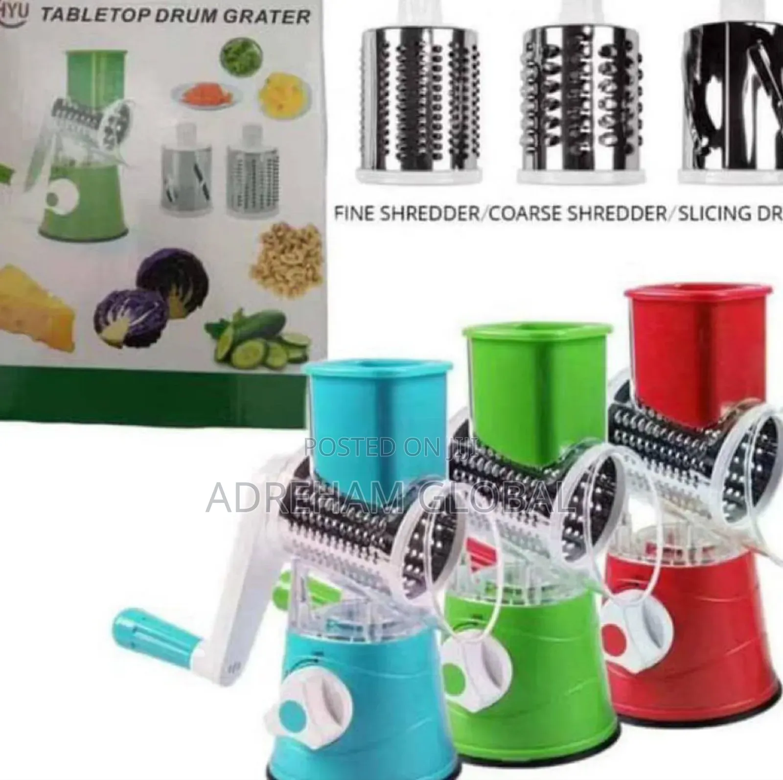 Quality Table Top Drum Grater/Slicer/Cutter/Shredder New