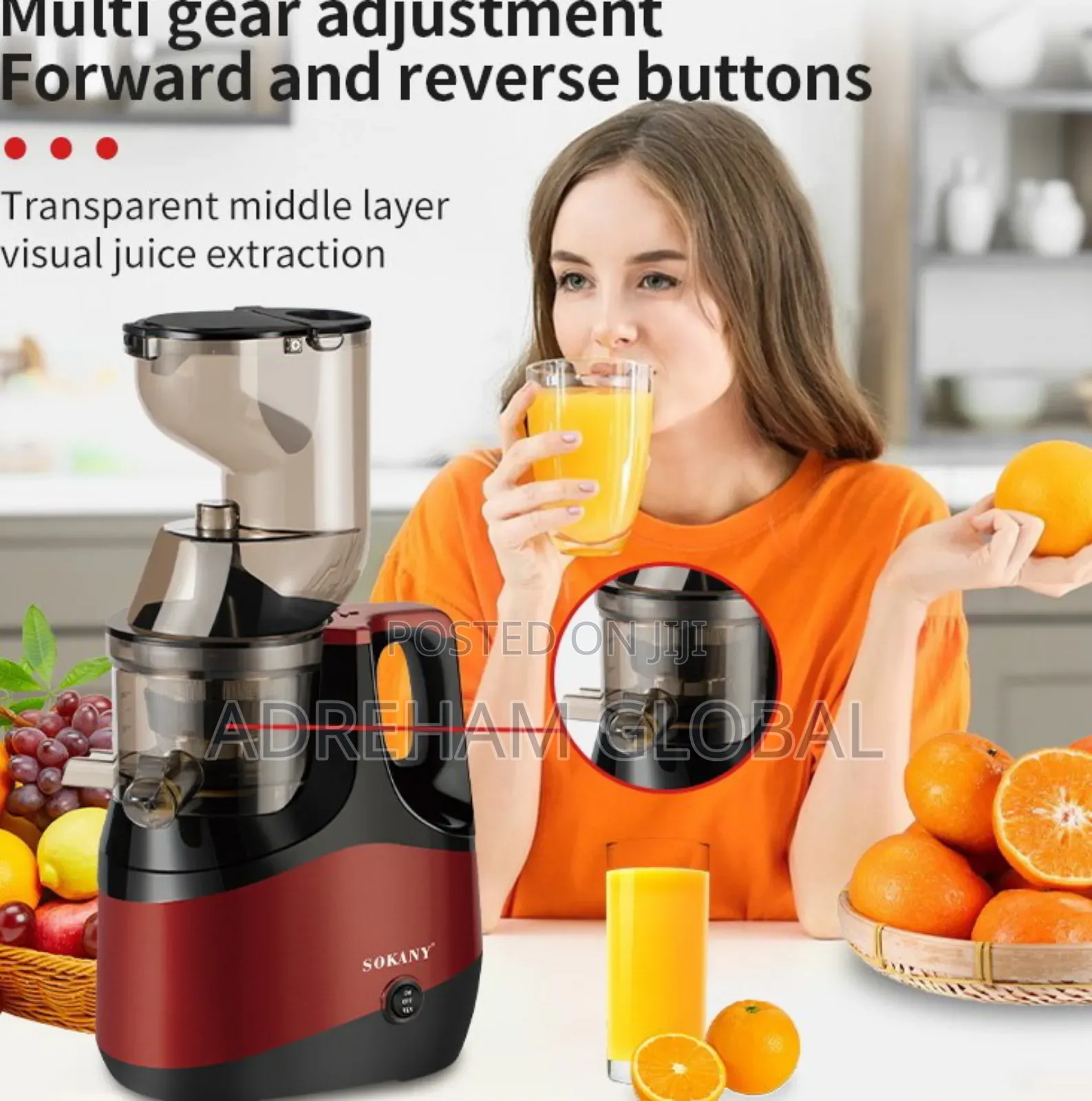 Sokany 800watt Slow Juicer/Juice Extractor