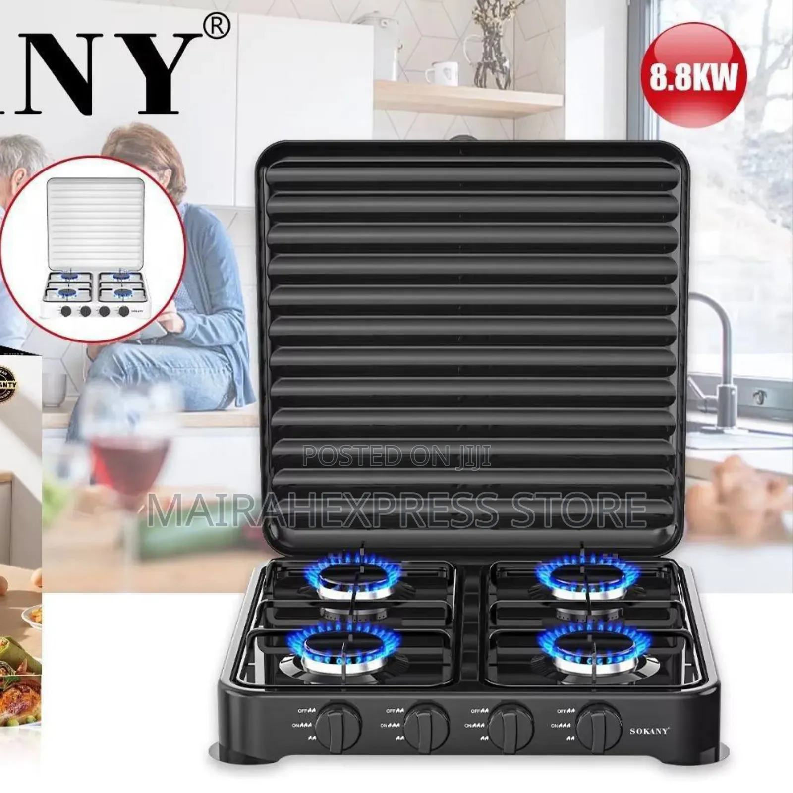 Sokany Self Ignition 4-face Gas Cooker