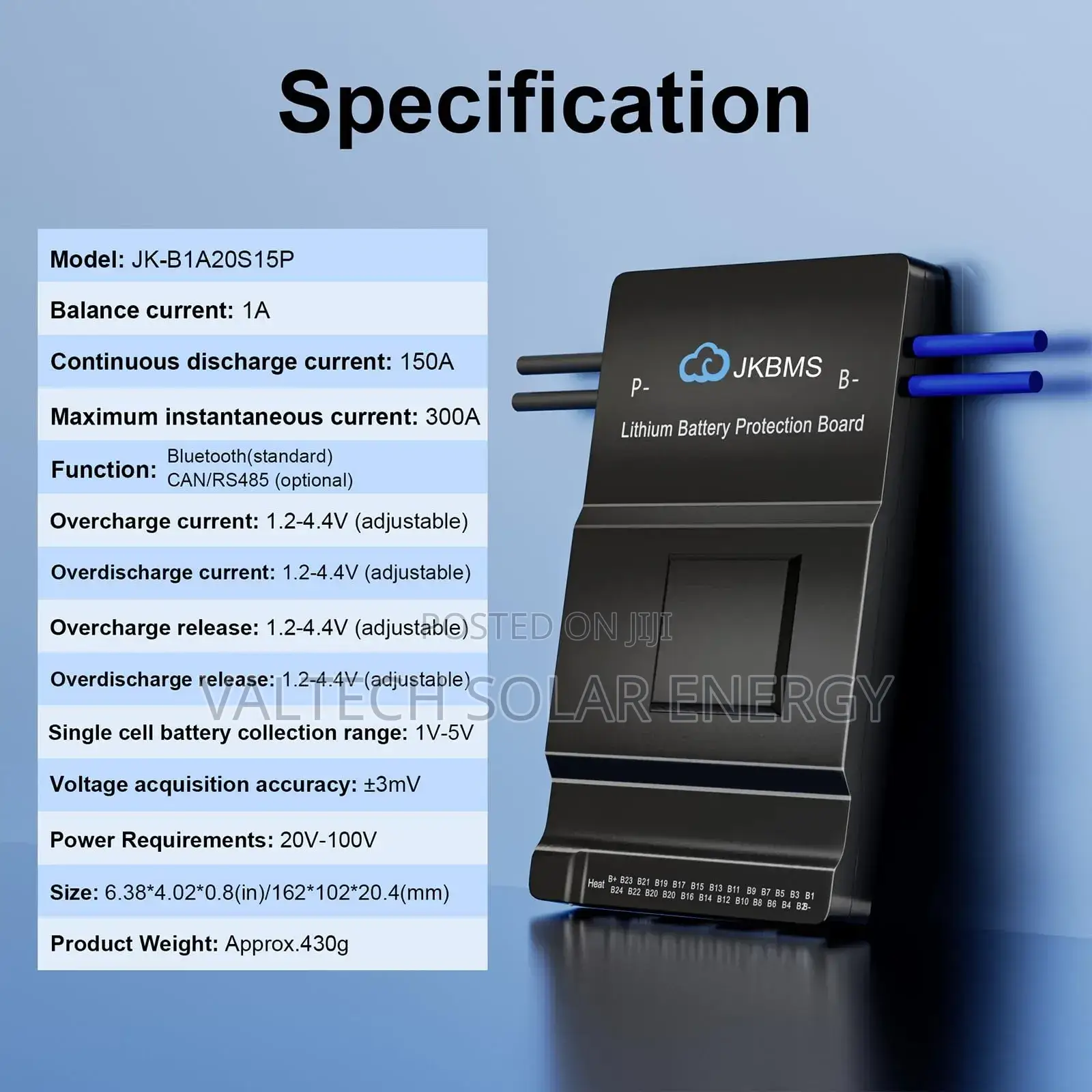 Jk-B1a20s15p 150a 20s 1a Active Balancer Smart BMS for Lithuim Battery