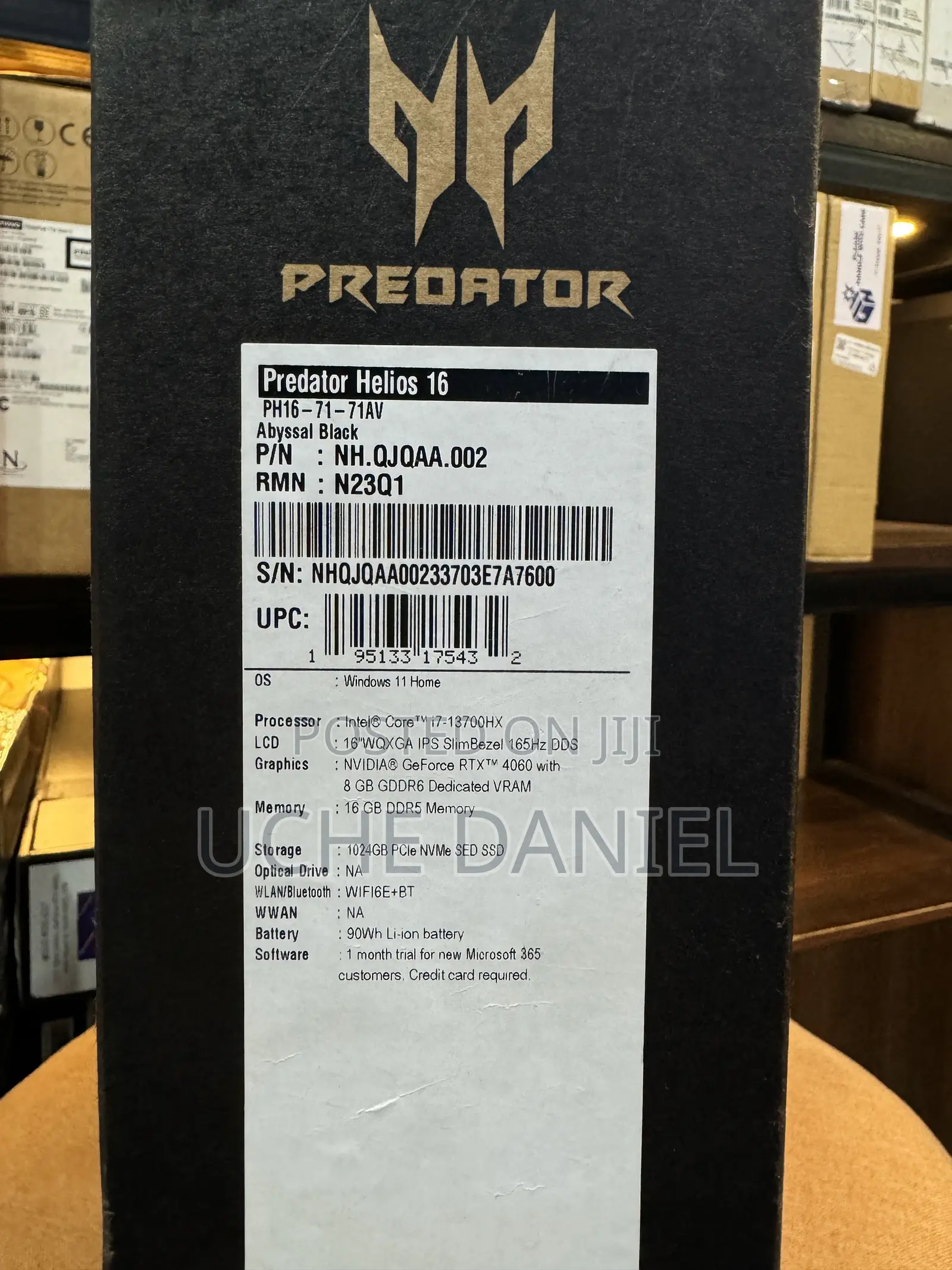 New Laptop Acer Predator Helios 16 16GB Intel Core I7 SSD 1T