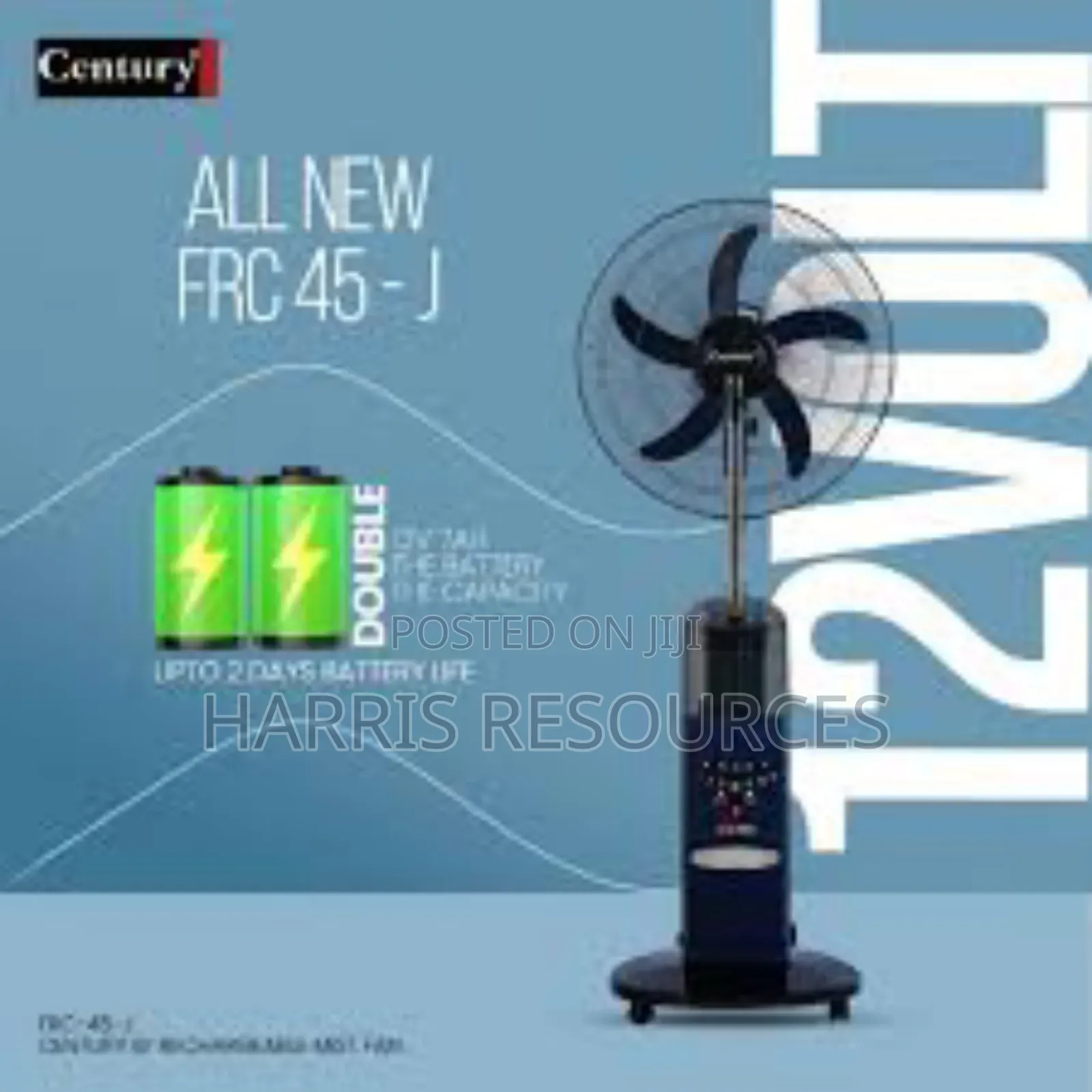Century Mist Fan Double Batteries and Led Light (Frc 45j)