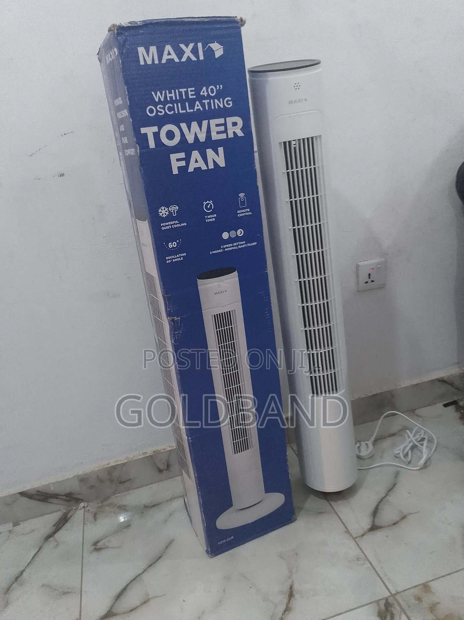 Maxi 40" Oscilatting Low Noise Tower Fan