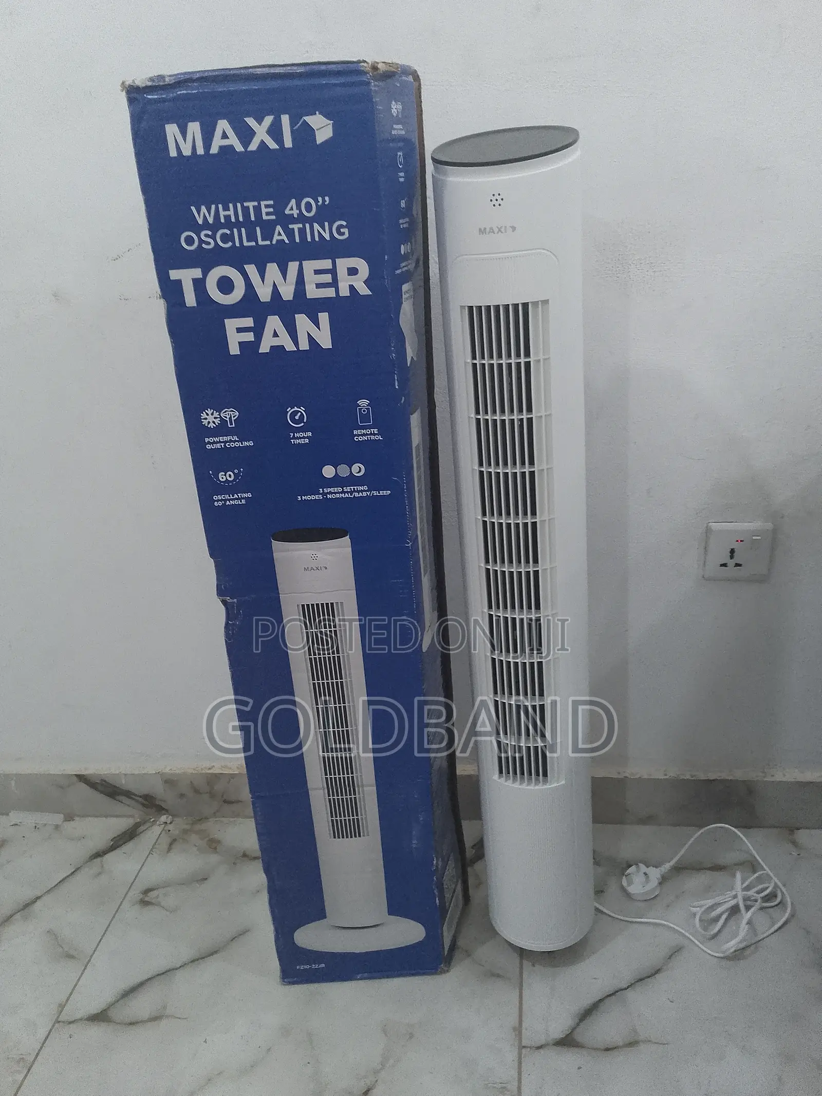 Maxi 40" Oscilatting Super Quiet Tower Fan