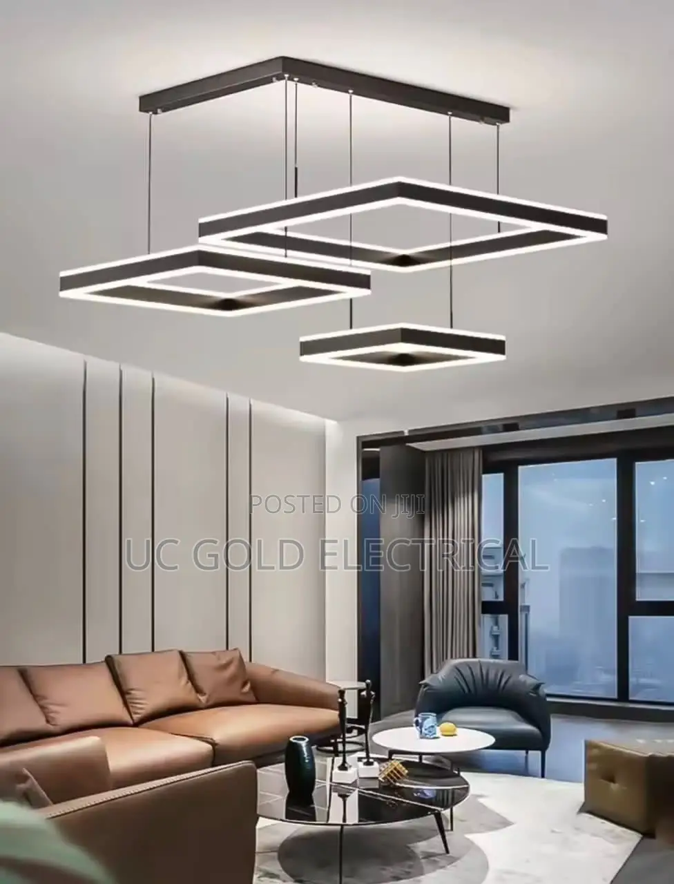 Nordic Black Square Led Pendant Lights