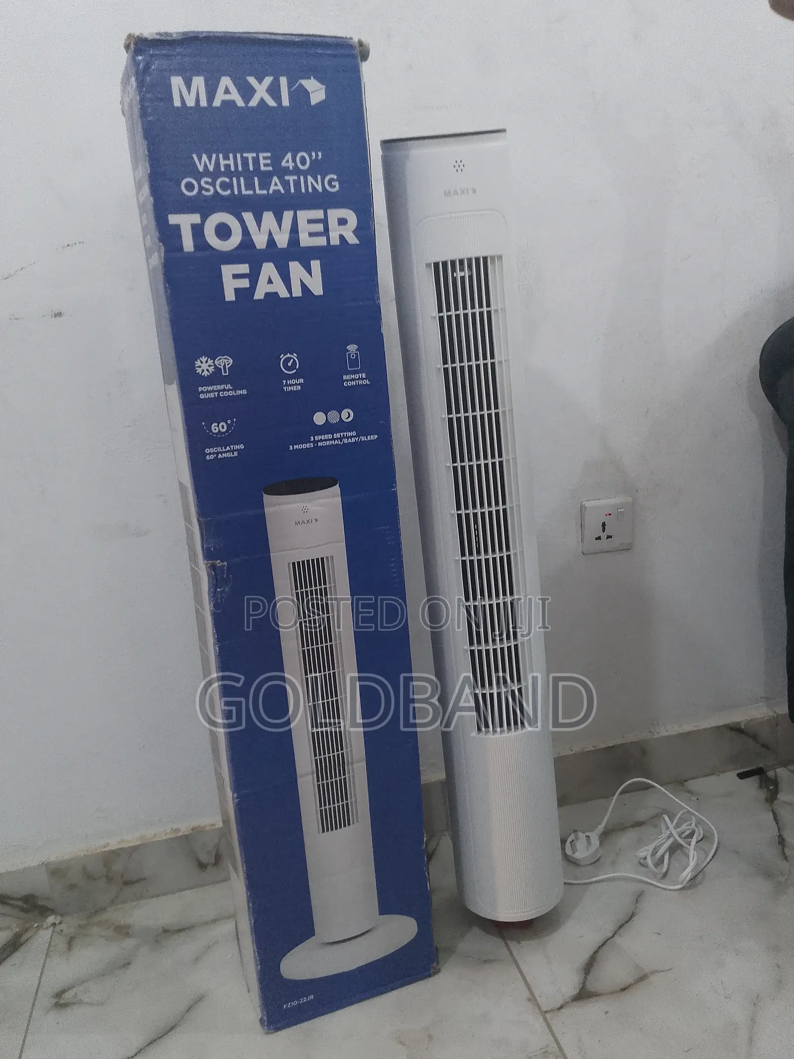 40" Quiet Operation Maxi Oscillating Tower Fan