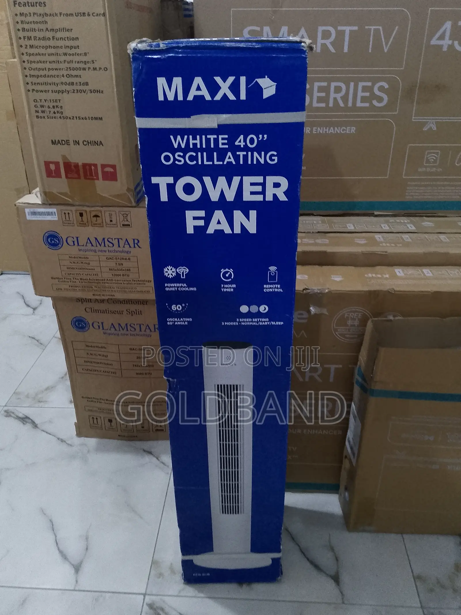 40" Fresh Cooling Maxi White Oscillating Tower Fan