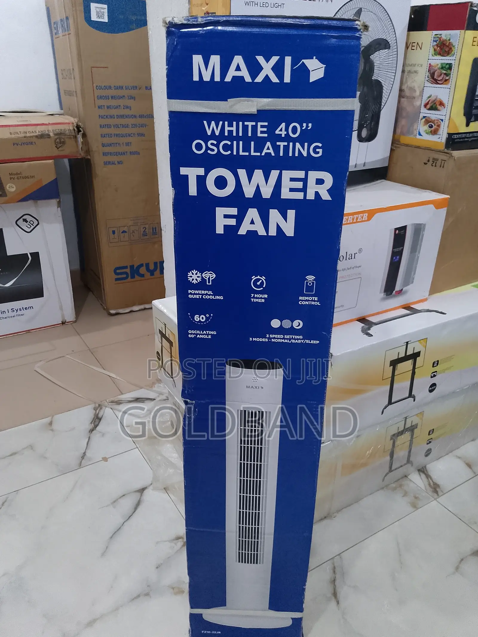 Airwave 40" Maxi White Oscillating Tower Fan
