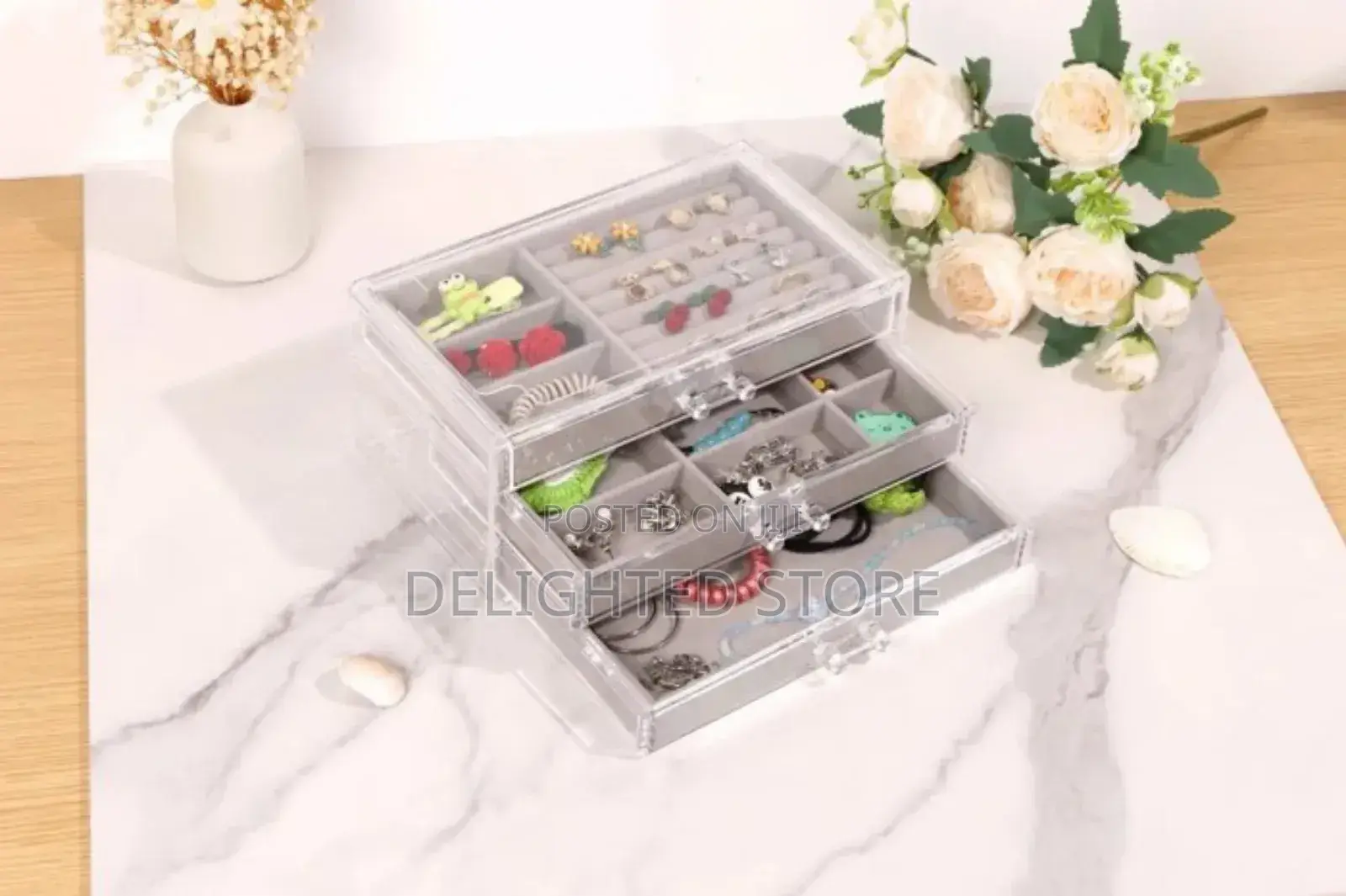 High Quality Posh 3-Drawers Acrylic Jewelry Organizer